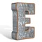 Galvanized Metal Letters for Wall Decor 3D Letter E for Hanging or Freestanding Unique Blend of Rustic Vintage Western and Industrial Styles Fits for Living Room Lobby Kitchen Bedroom Decoration